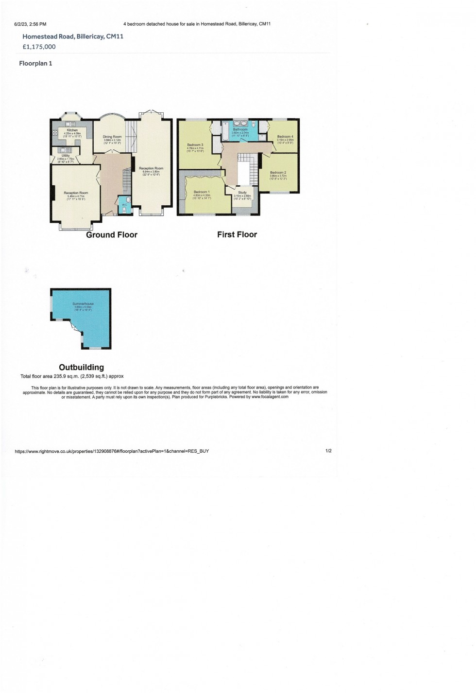 Floorplan for Church Road, Ramsden Bellhouse, Billericay