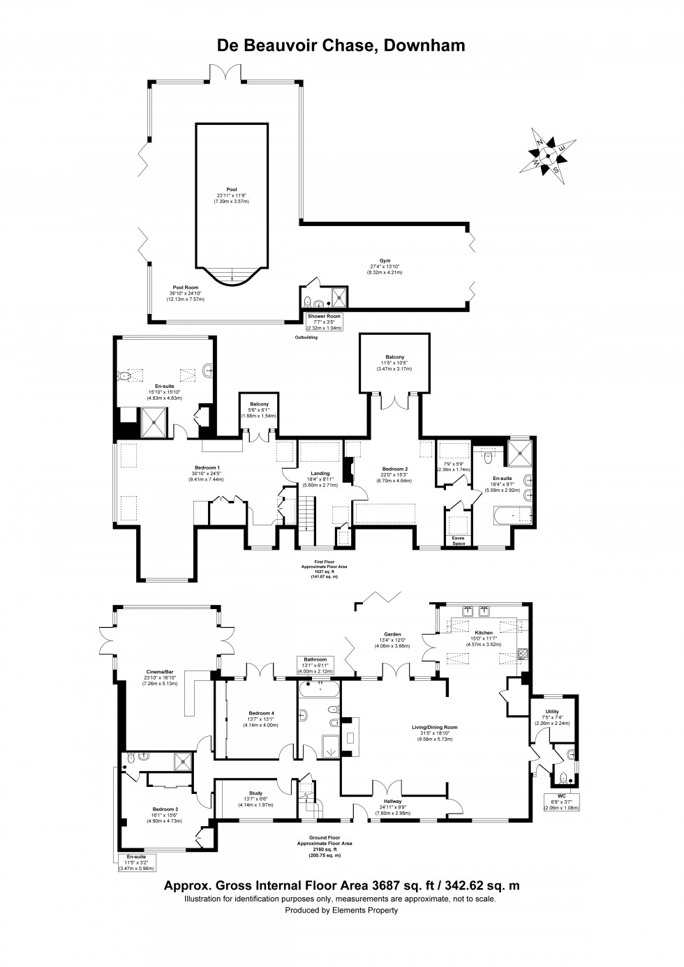Floorplan for De Beauvoir Chase, Downham, Billericay