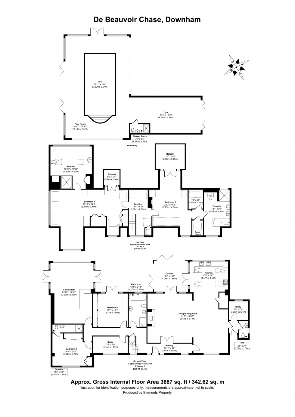 Floorplan for De Beauvoir Chase, Downham, Billericay