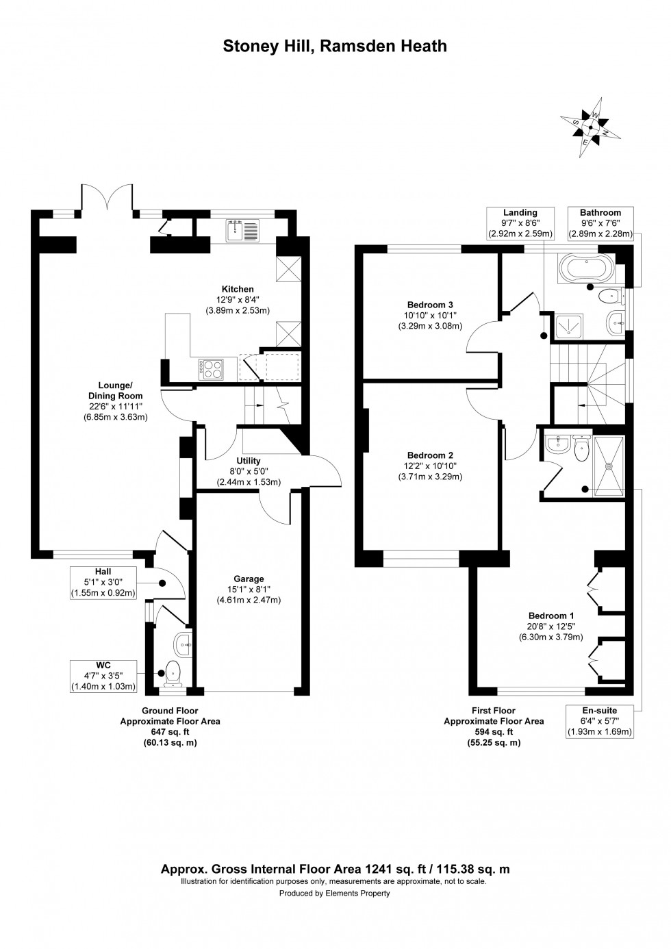 Floorplan for Stoney Hills, Ramsden Heath, Billericay