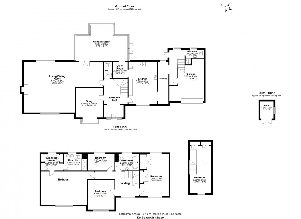 Floorplan for De Beauvoir Chase, Downham, Billericay