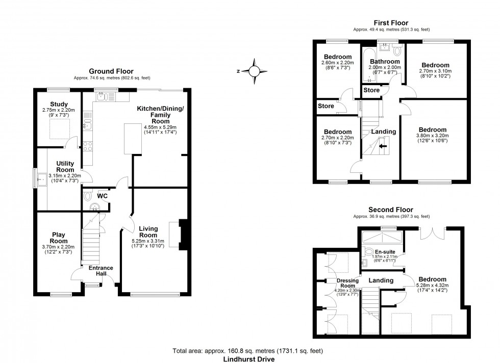 Floorplan for Lindhurst Drive, Ramsden Heath, Billericay